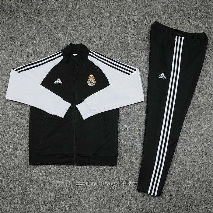 Tuta da Track Giacca Real Madrid 2020 2021 Nero e Bianco
